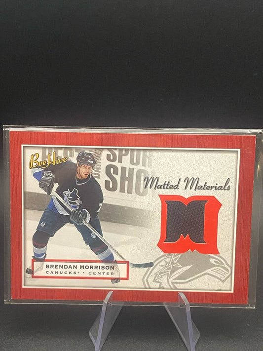 Brendan Morrison 05-06 Upper Deck Bee Hive Matted Materials Game Worn Jersey