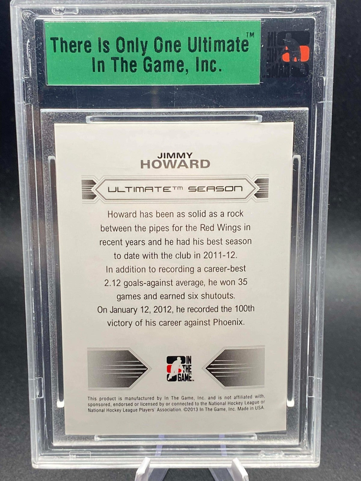 2012 IN THE GAME ULTIMATE MEMORABILIA JIMMY HOWARD BASE CARD EMERALD /60