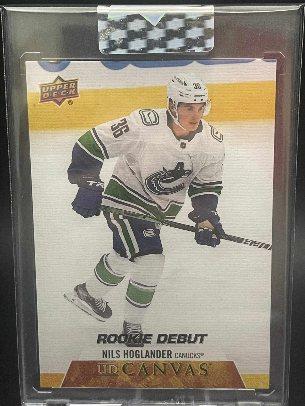 2020-21 Upper Deck Clear Cut Canvas Rookie Debuts #CDNH Nils Hoglander