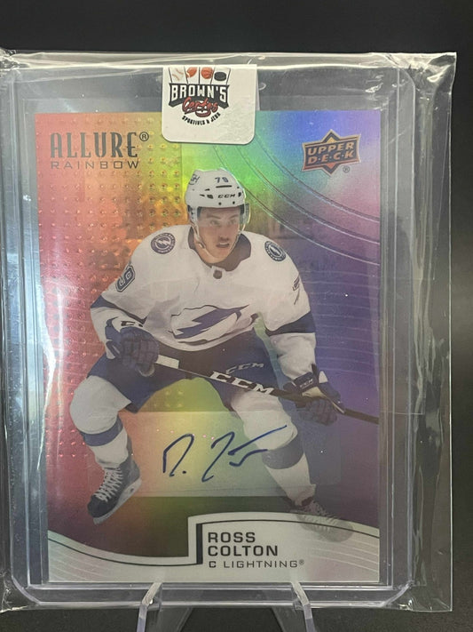 2021-22 UD Allure Rainbow Full Rainbow Auto Ross Colton Rookie R-25