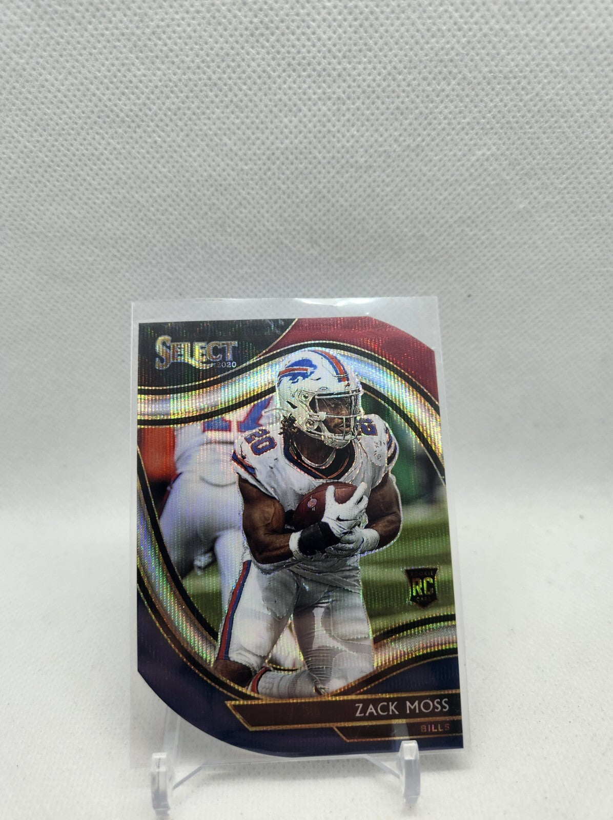 2020 Panini Select Field Level Tri-Color Prizm Die-Cut Zack Moss #369 Rookie RC