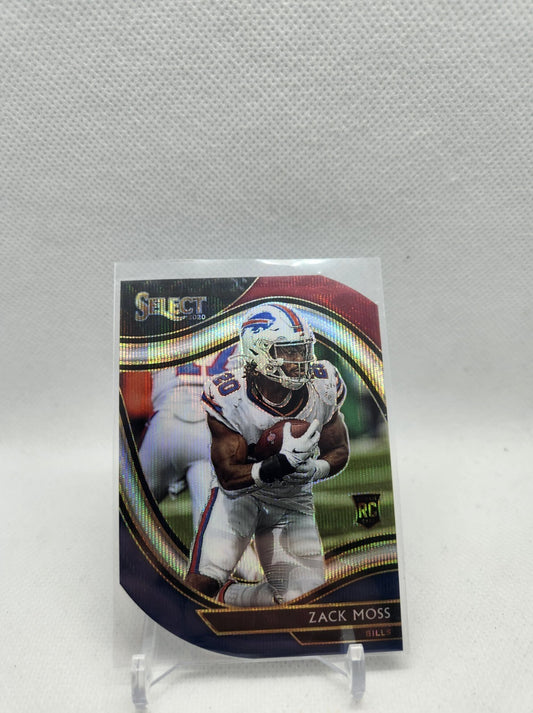 2020 Panini Select Field Level Tri-Color Prizm Die-Cut Zack Moss #369 Rookie RC