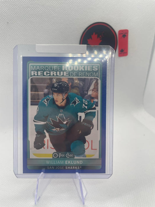 21-22 UD Series 2 Hockey O-Pee-Chee Blue Marquee Rookies 611 William Eklund
