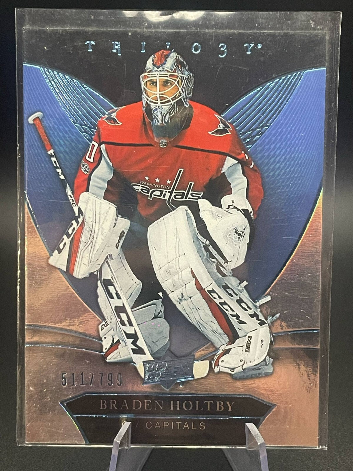 2018-19 UPPER DECK TRILOGY HOCKEY BLUE SP #49 BRADEN HOLTBY /799 WASHINGTON