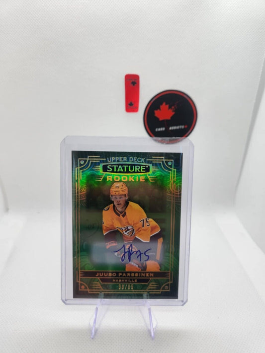 2022-23 Upper Deck Stature Rookie Auto green Jusdo Parssinen #’d /65 Predators