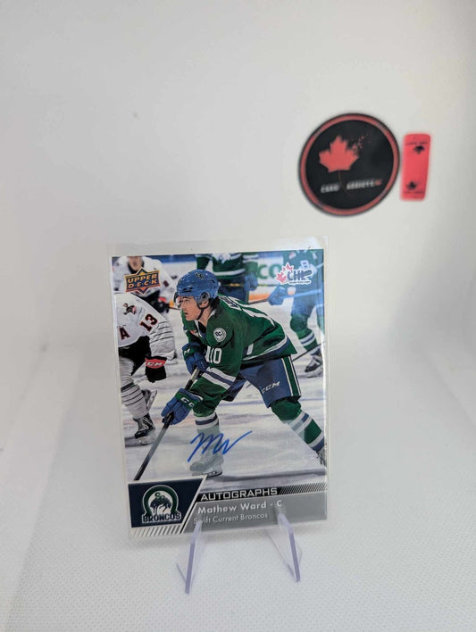MATHEW WARD 2022-23 UPPER DECK CHL AUTOGRAPHS PARALLEL AUTO SP #63