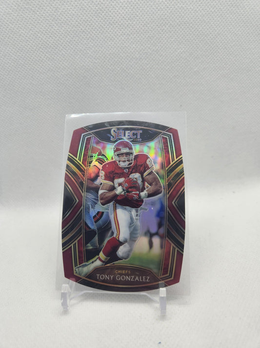 Tony Gonzalez 2020 Panini Select Club Level Red Prizm Die-Cut #234 NFL HOF Card