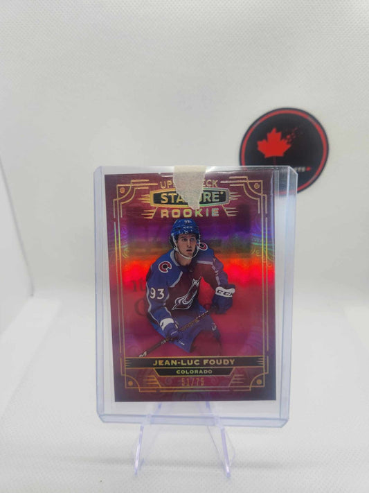 2022-23 Stature Rookie Jean-Luc Foudy #171 Red Parallel /75 - Colorado Avalanche