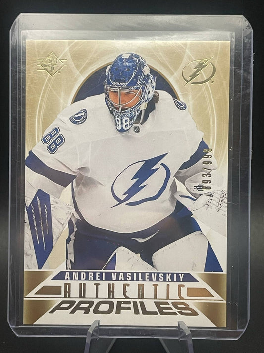 2020-21 SP Hockey Andrei Vasilevskiy Authentic Profiles Gold /999 Lightning AP-4