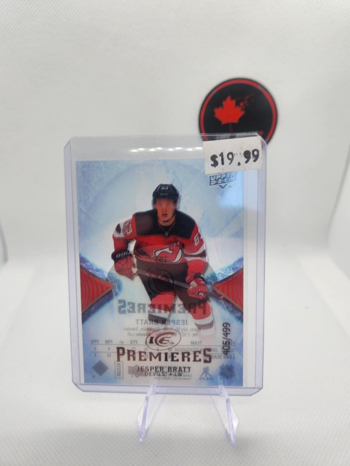 17/18 UD Ice: Jesper Bratt Ice Premieres Rookie Card #'d /499