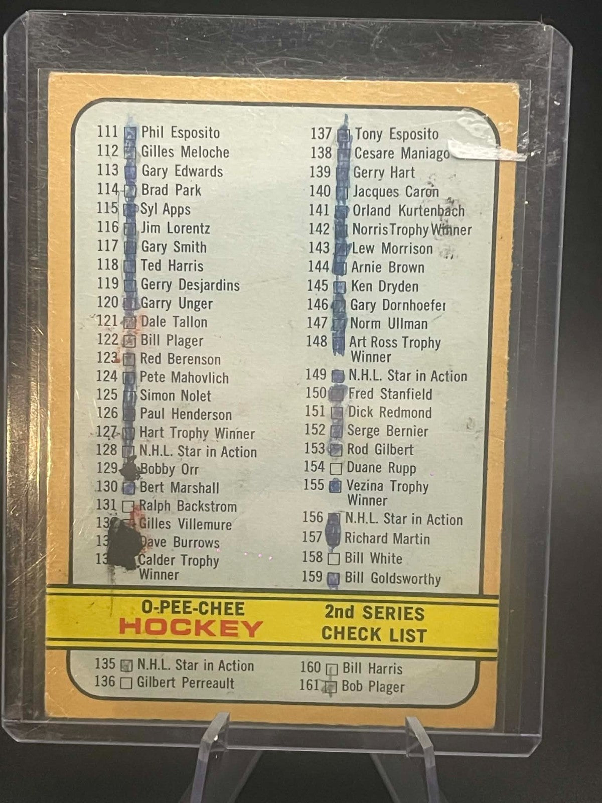 1972-73 O-Pee-Chee OPC #19 2nd Series Checklist (#111-209) EX ***MARKED*** REF I