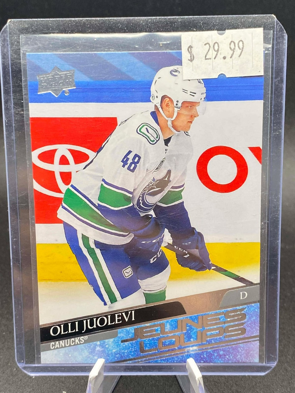 OLLI JUOLEVI 2020-21 UPPER DECK YOUNG GUNS ROOKIE CARD FRENCH JEUNES LOUPS RC SP