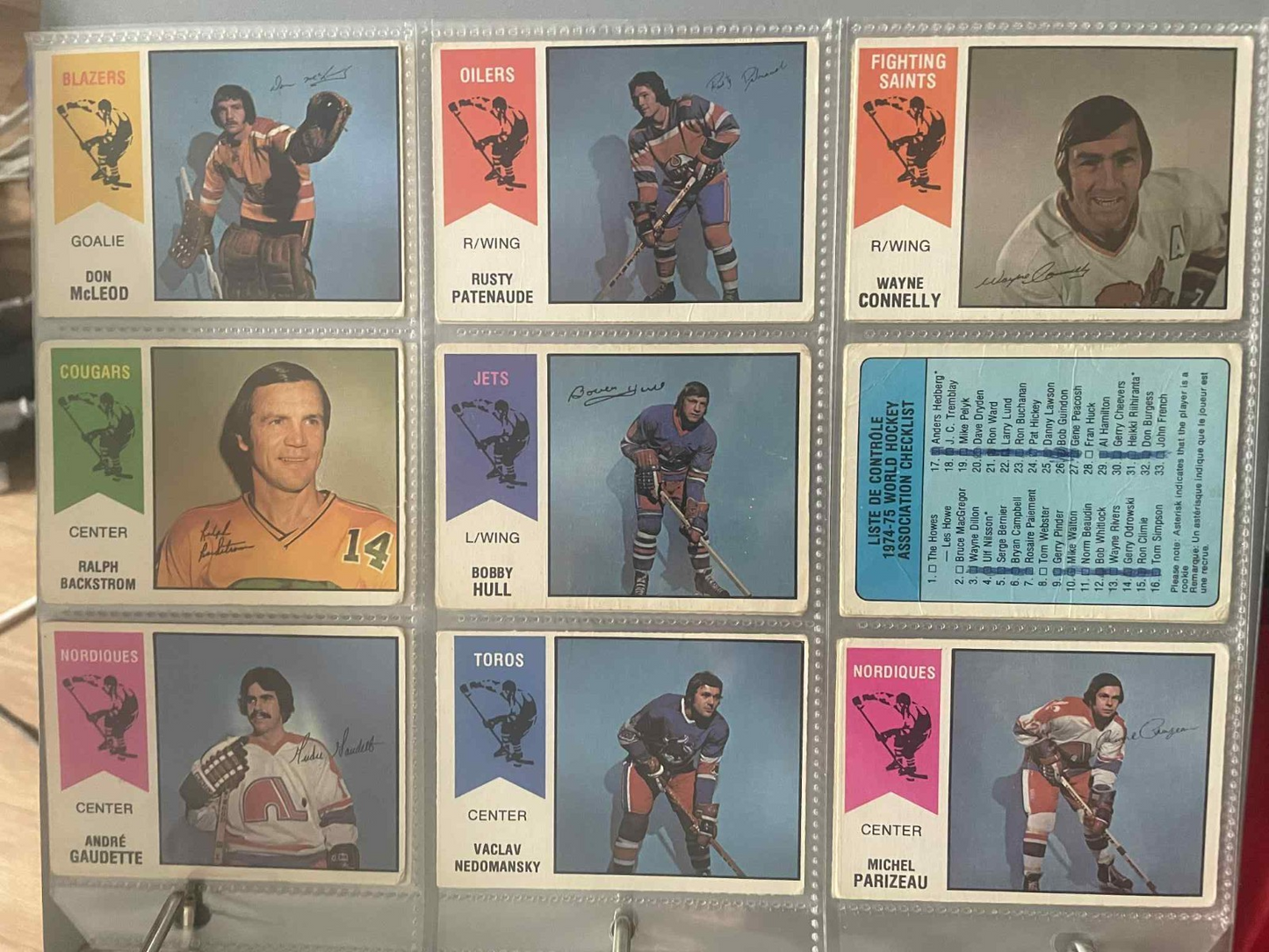 1974-75 OPC WHA Cards Complete Set 66/66 REF I
