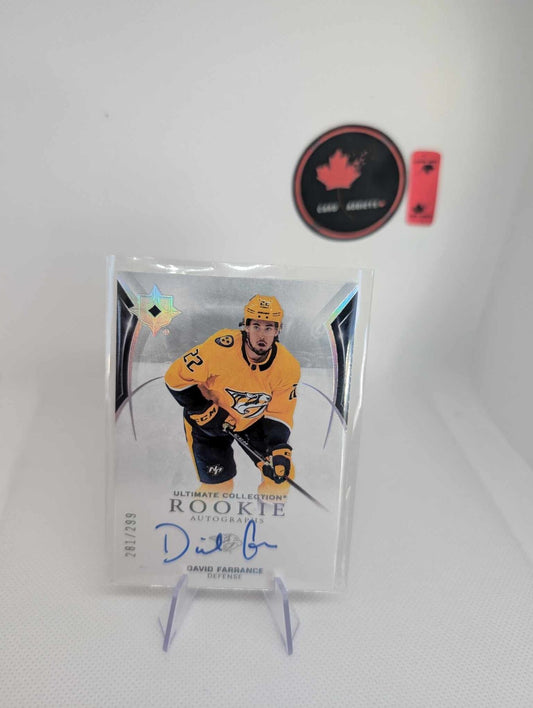 2021-22 UD Ultimate David Farrance Rookie Auto /299 #140 Nashville Predators