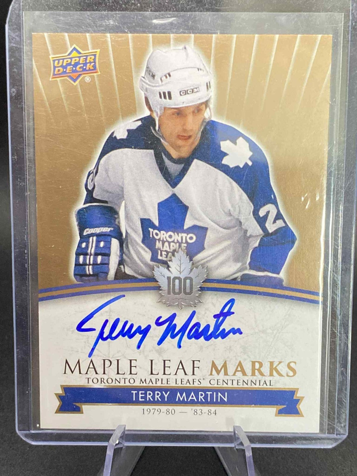 TERRY MARTIN 2017-18 TORONTO MAPLE LEAFS CENTENNIAL LEAF MARKS #MLM-TM