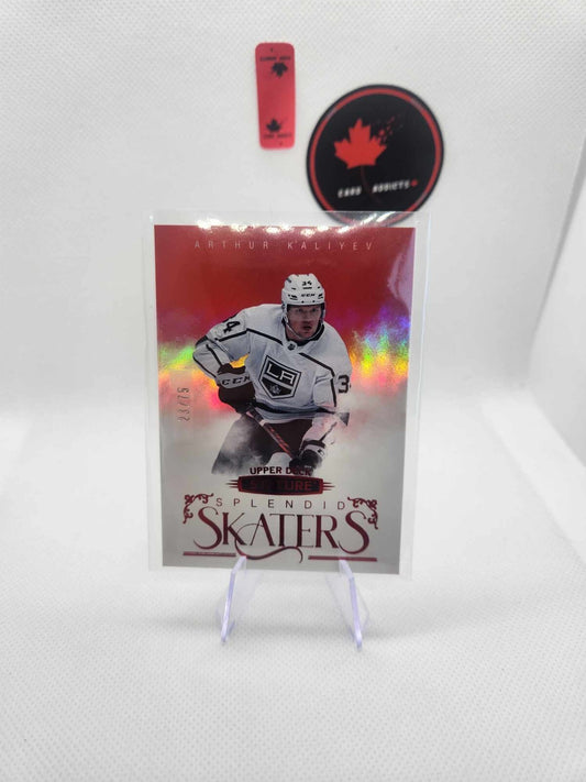 2022-23 Upper Deck Stature Splendid Skaters Red Arthur Kaliyev RC /75
