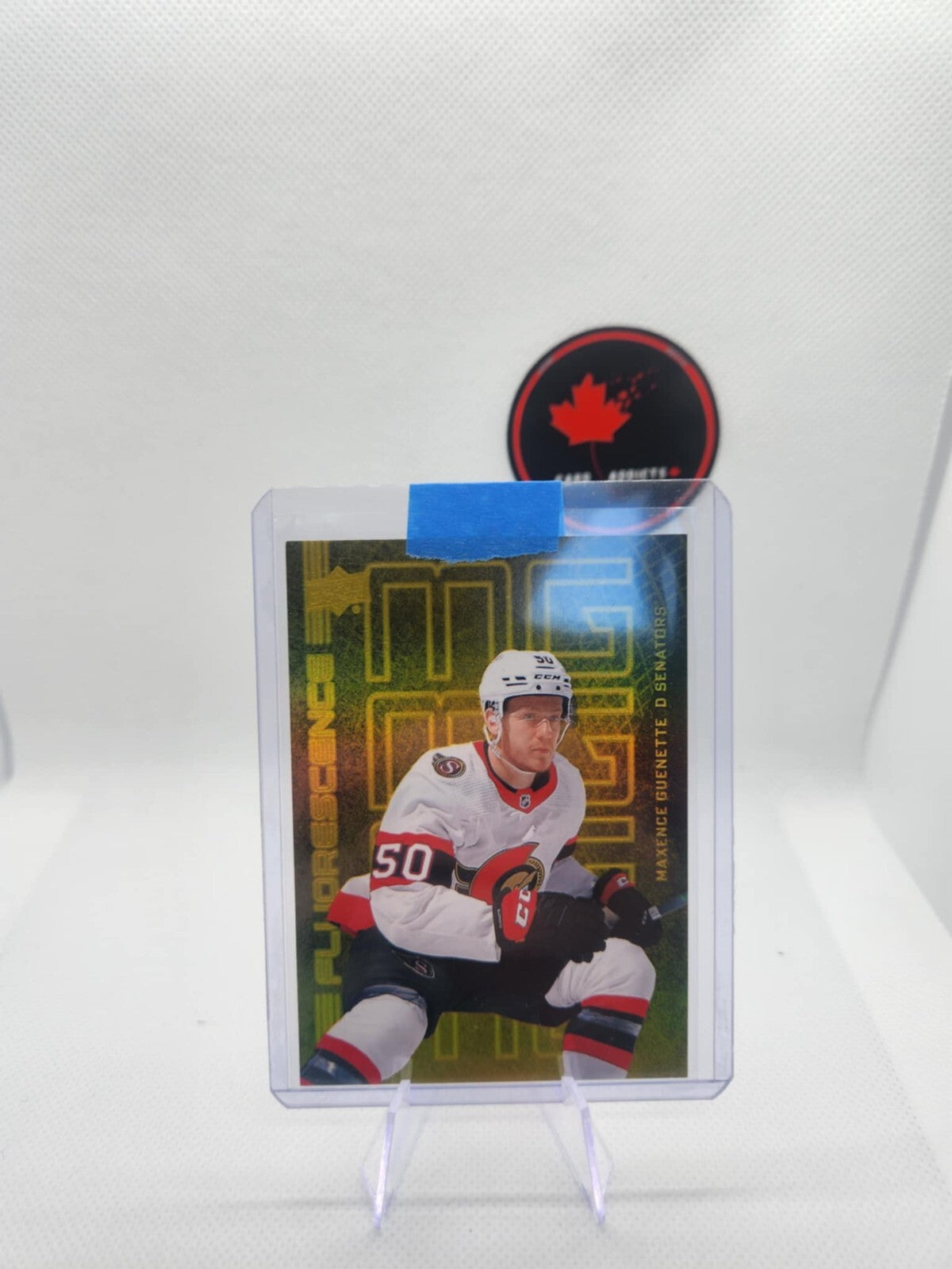 2023-24 Upper Deck hockey Maxence Guenette Fluorescence Yellow /150 F-37
