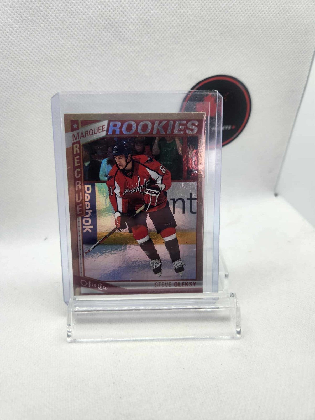 13/14 OPC Washington Capitals Steve Oleksy Marquee Rookies Rainbow RC card #535