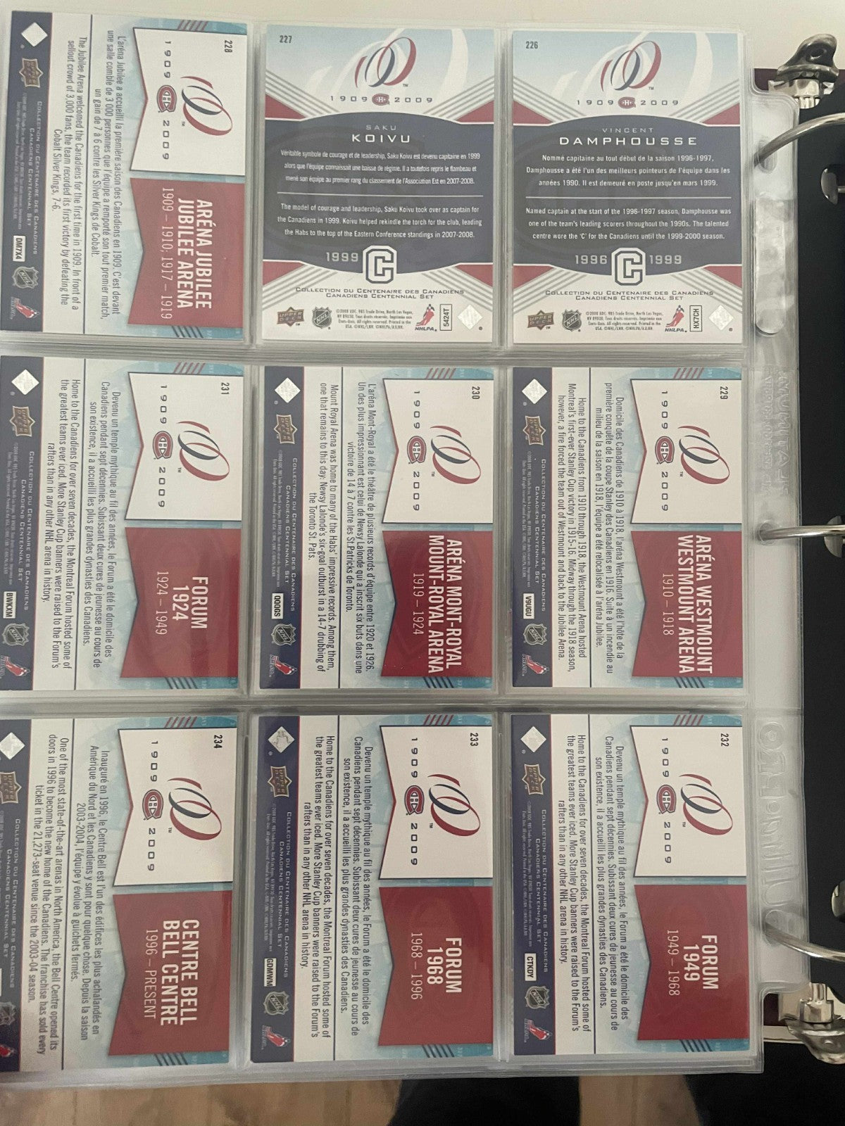 2008-09 UD Montreal Canadiens Centennial Complete 300-Card Set SP & Binder REF I