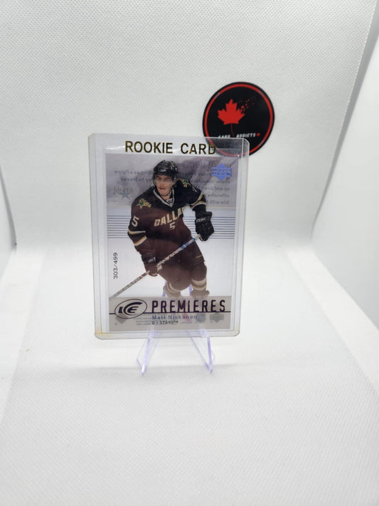07/08 UD ICE MATT NISKANEN #186 PREMIERES ROOKIE RC /499 DALLAS STARS UPPER DECK