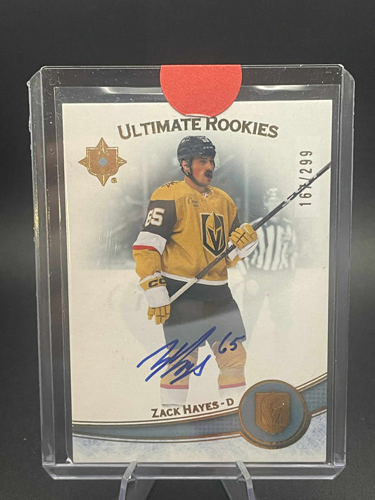 Zack Hayes 2022-23 UD Ultimate Collection #145 Rookies Auto /299 Golden Knights