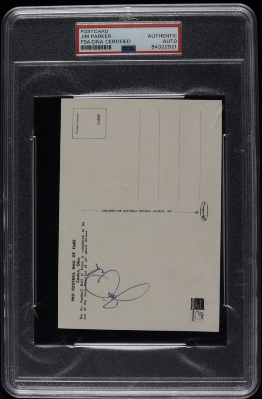 Jim Parker Signed Hall Of Fame Postcard (PSA Encapsulated)