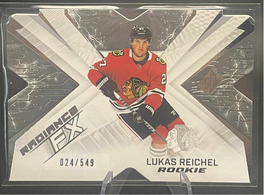2022-23 SPX RADIANCE FX LUKAS REICHEL ROOKIE /549 CHICAGO BLACKHAWKS #RFX-83