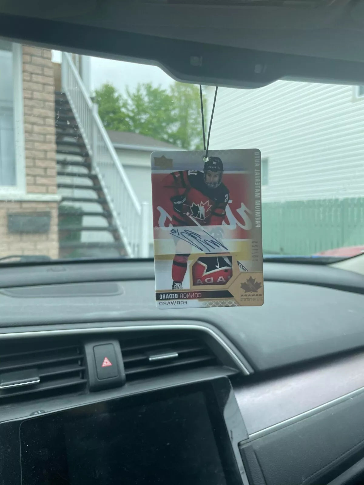 Connor Bedard Auto Patch Car Air Freshener #1 Pick Team Canada Inverted