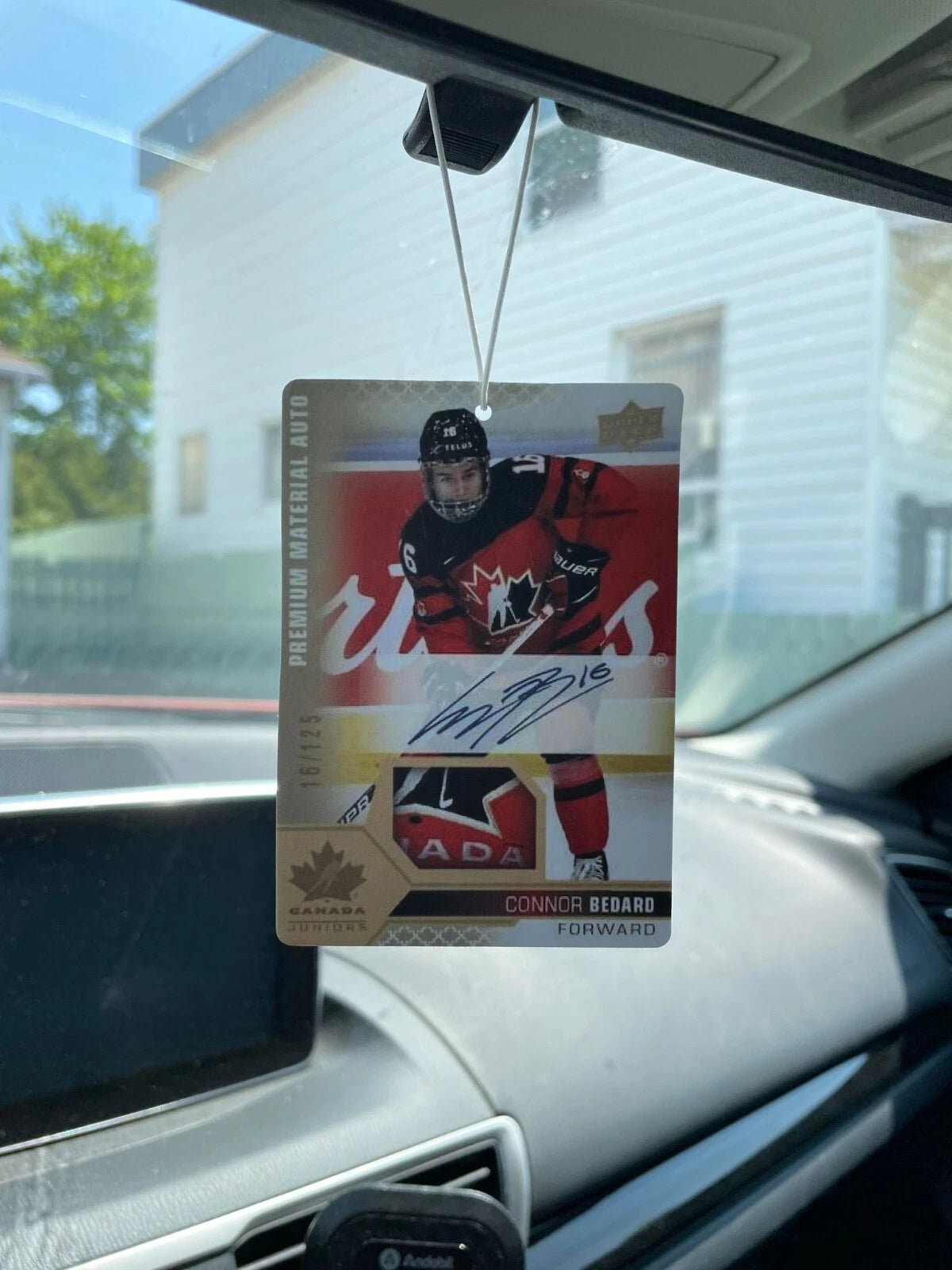 Connor Bedard Auto Patch Car Air Freshener #1 Pick Team Canada